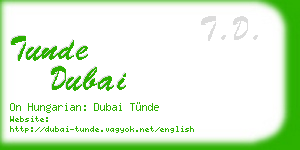 tunde dubai business card